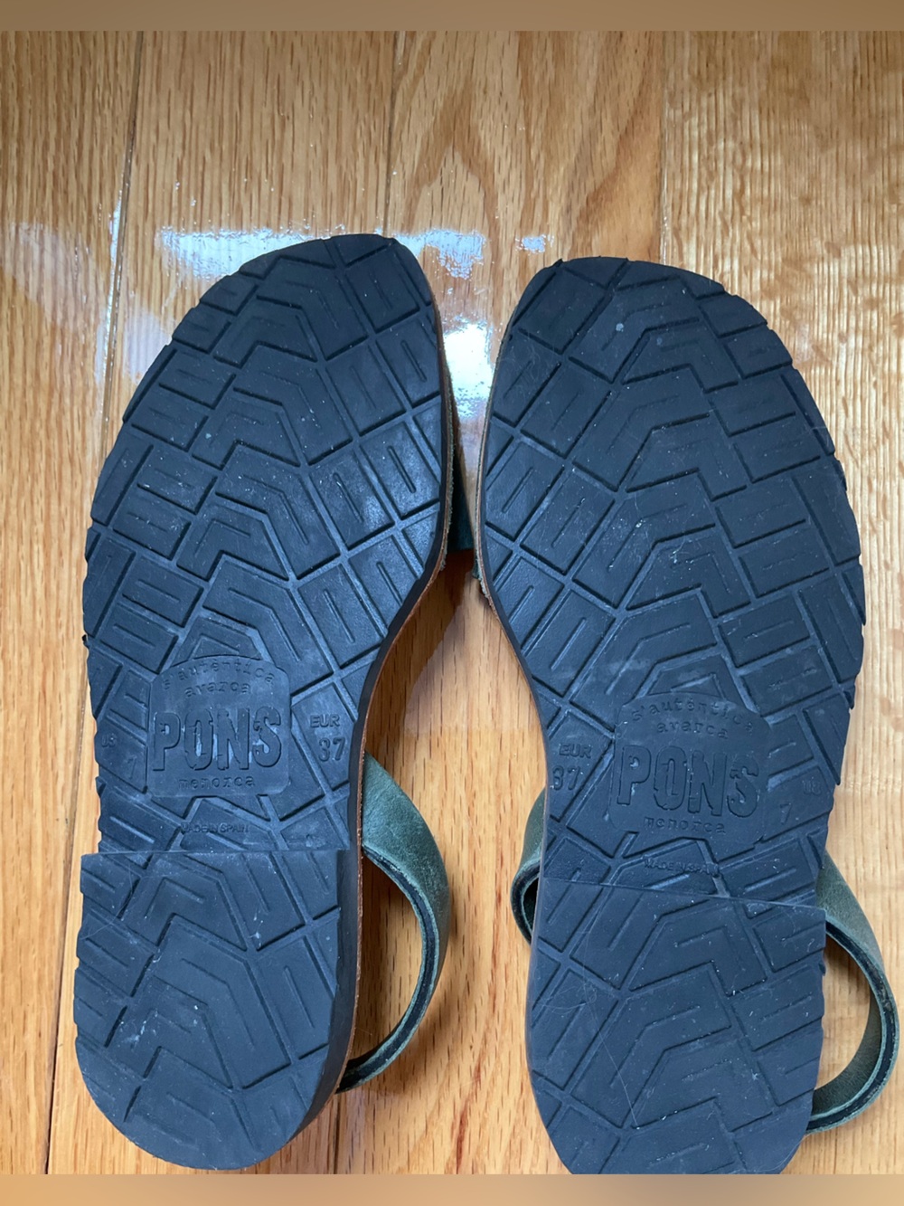 PONS Avarcas Green Back Strap Open Toe Sandal - 37 - Picture 8 of 8